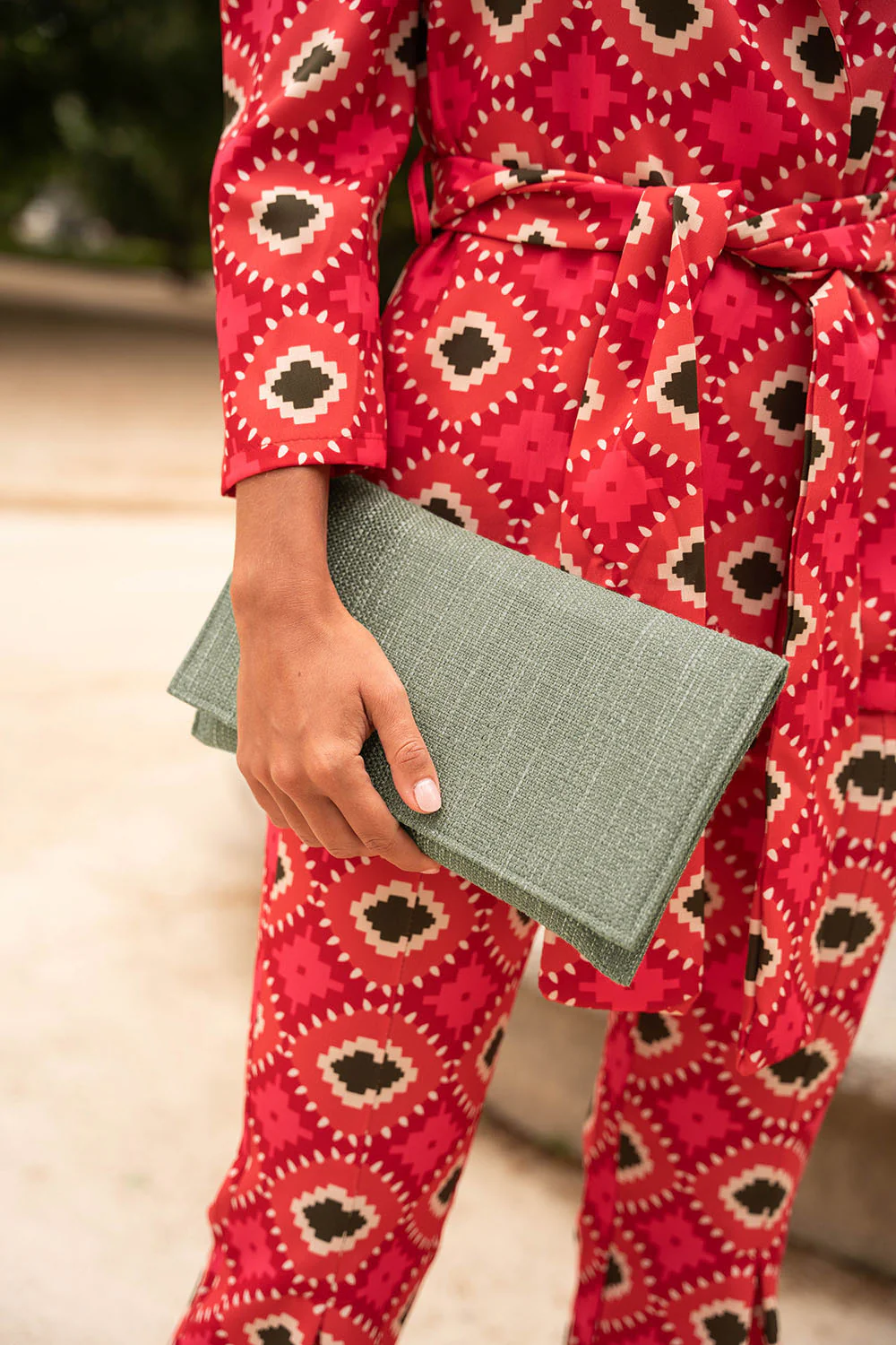 Cartera de rafia | Verde Oscuro